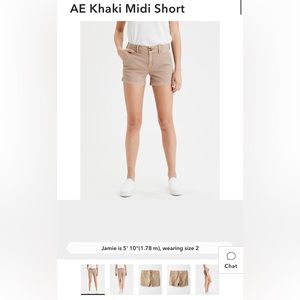 American Eagle white midi shorts